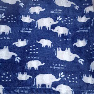 Dreamgro Baby Blanket Elephants Dream gro grow navy Blue Grey gray soft Lovey